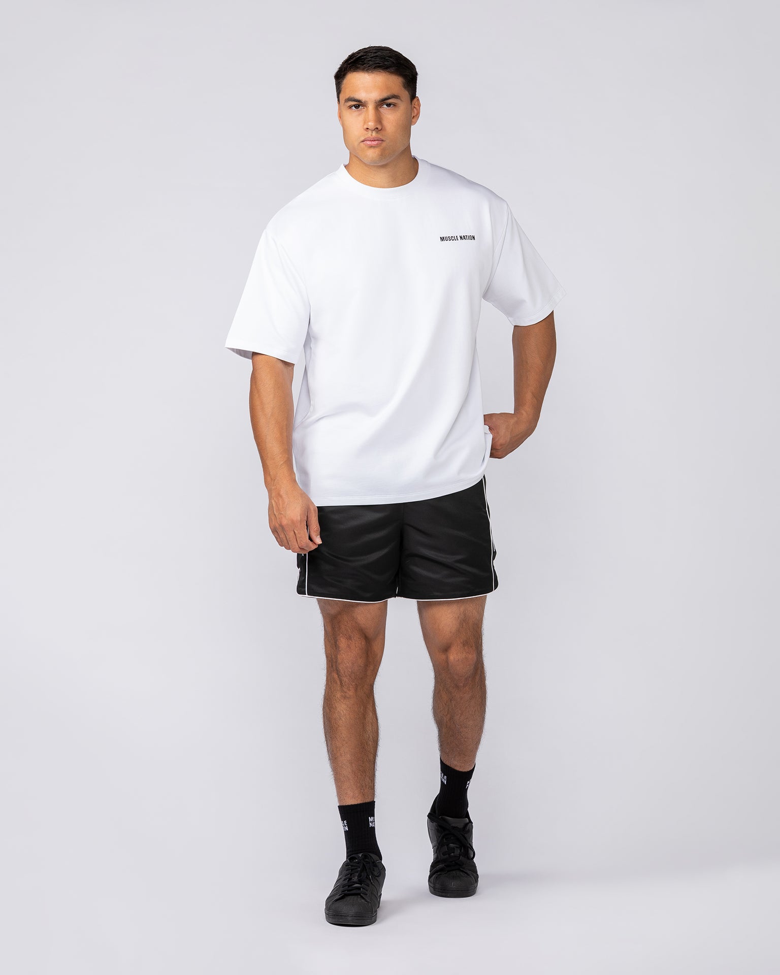 Essential Regular Fit Tee - White-T-Shirts-S-092522WHT-S-MNAPPRL44308-6-Muscle Nation