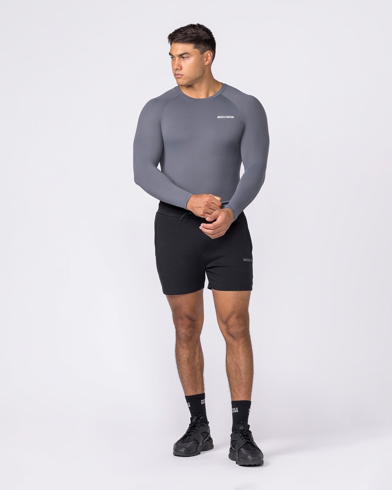 Essential Sweat 5" Shorts - Black-Shorts-S-042643BLK-S-MNAPPRL50476-6-Muscle Nation