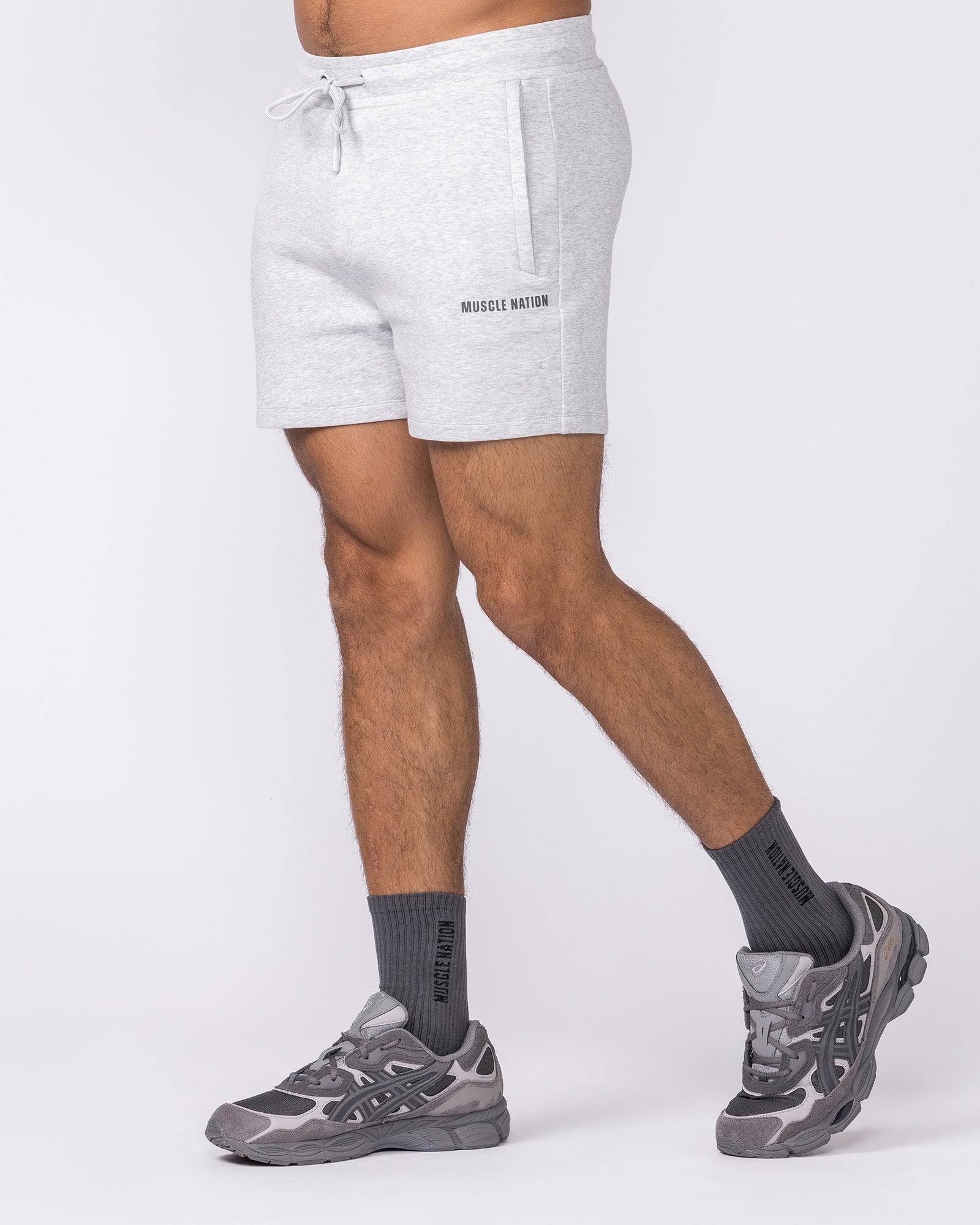 Essential Tech Shorts - Grey Marl-Shorts-S-042642GRYMRL-S-MNAPPRL50469-4-Muscle Nation