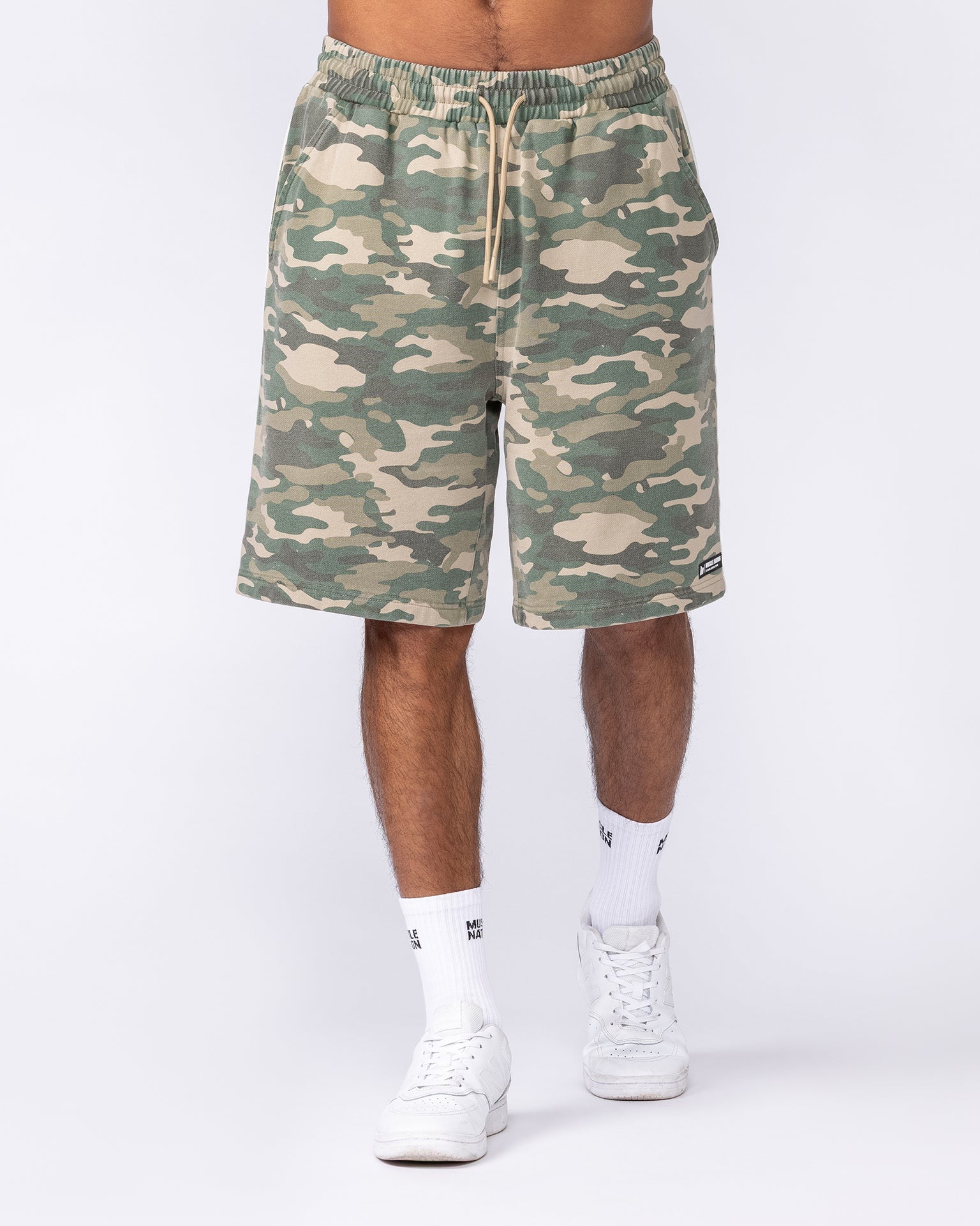 Essential Wide Sweat 9" Shorts - Washed Camo