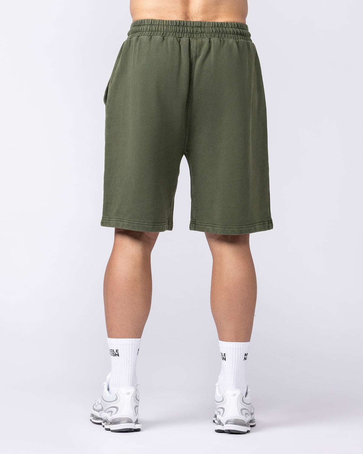 Essential Wide Sweat 9" Shorts - Washed Dark Khaki
