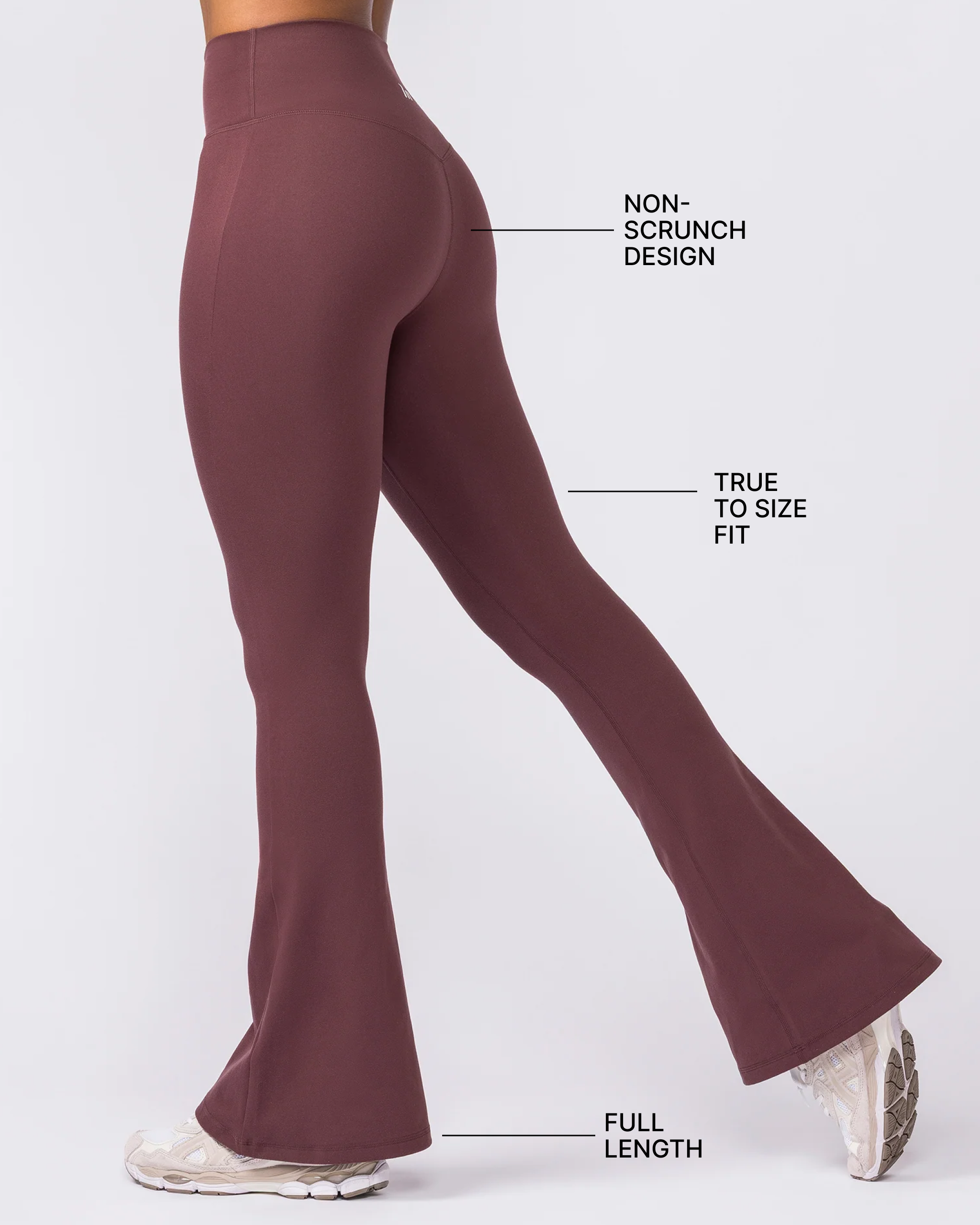 Zero Rise Everyday Flare Leggings - Rocky Road-Leggings-XXS-042609RKRD-XXS-MNAPPRL50117-3-Muscle Nation