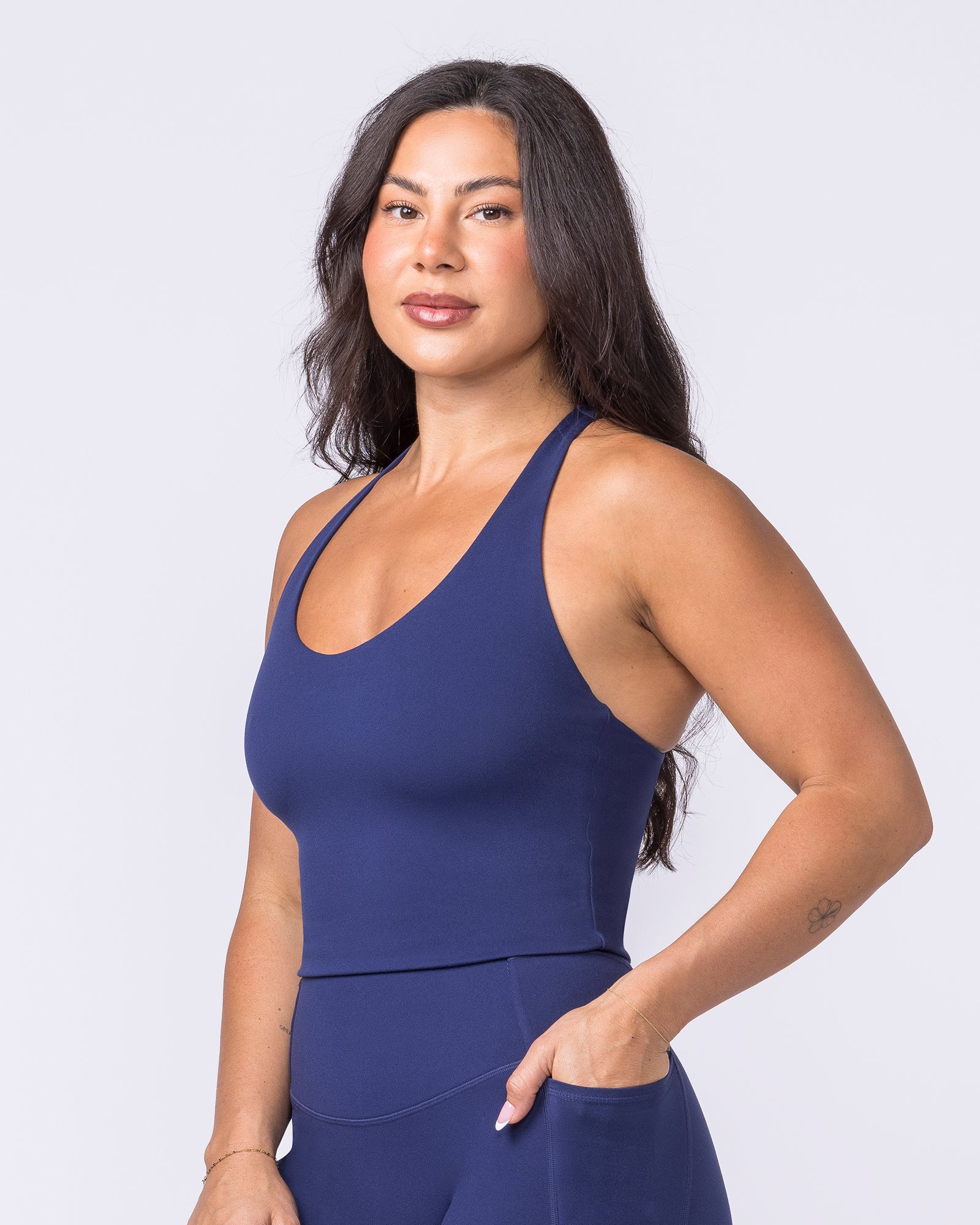 Everyday Form Cropped Tank - Classic Navy-Singlets & Tanks-XXS-022612CNAVY-XXS-MNAPPRL48542-3-Muscle Nation