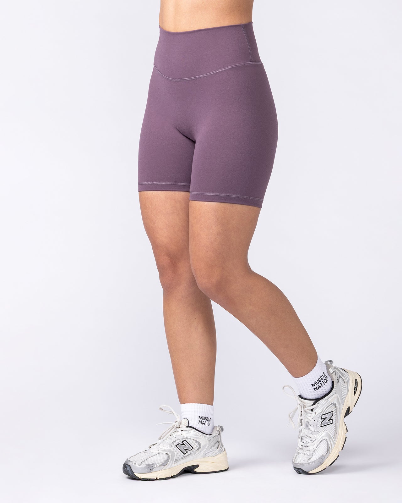 Everyday High Rise Bike Shorts - Dark Thistle