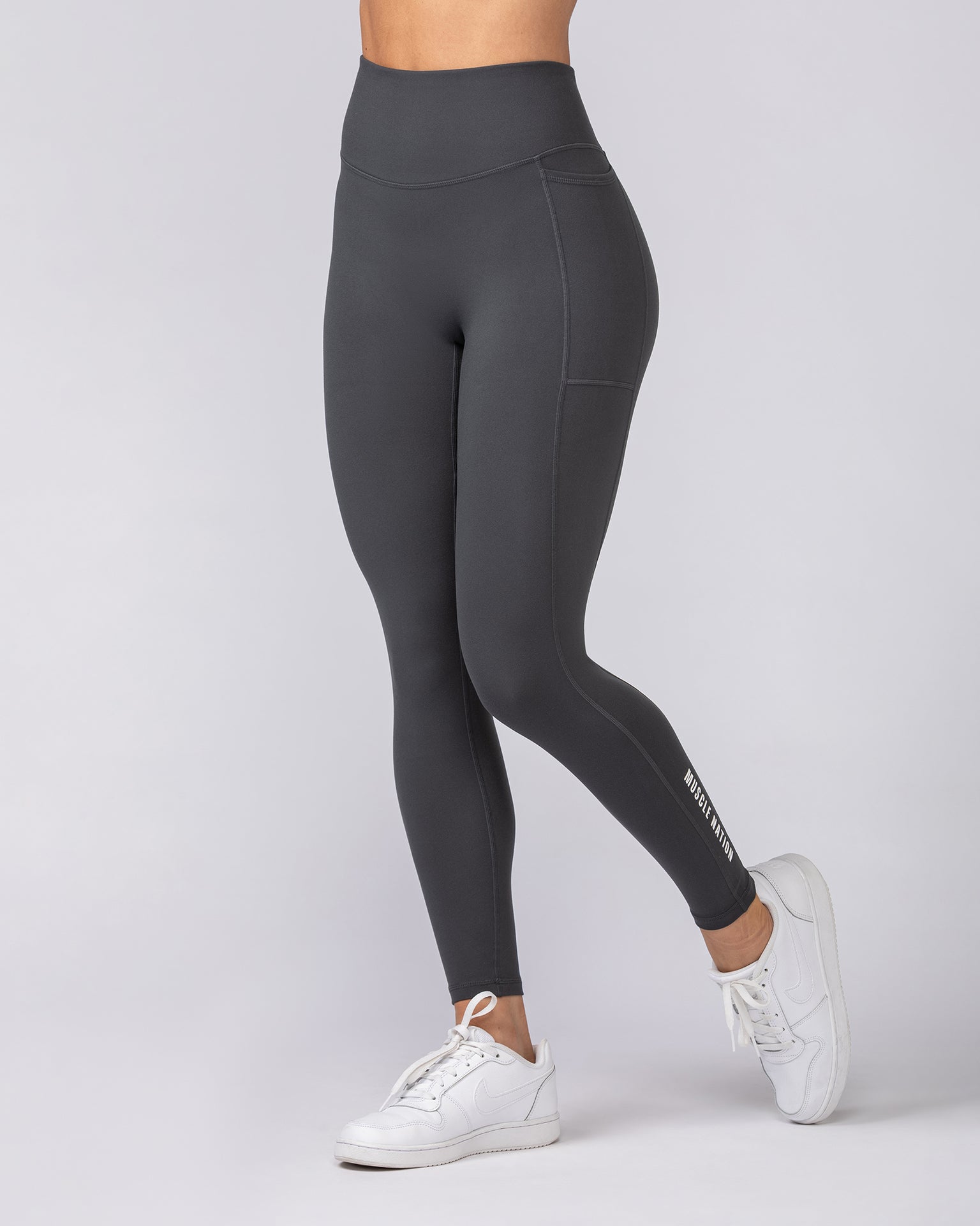 Everyday Pocket Ankle Length Leggings - Granite-Leggings-XXS-062506GRNT-XXS-MNAPPRL43049-5-Muscle Nation