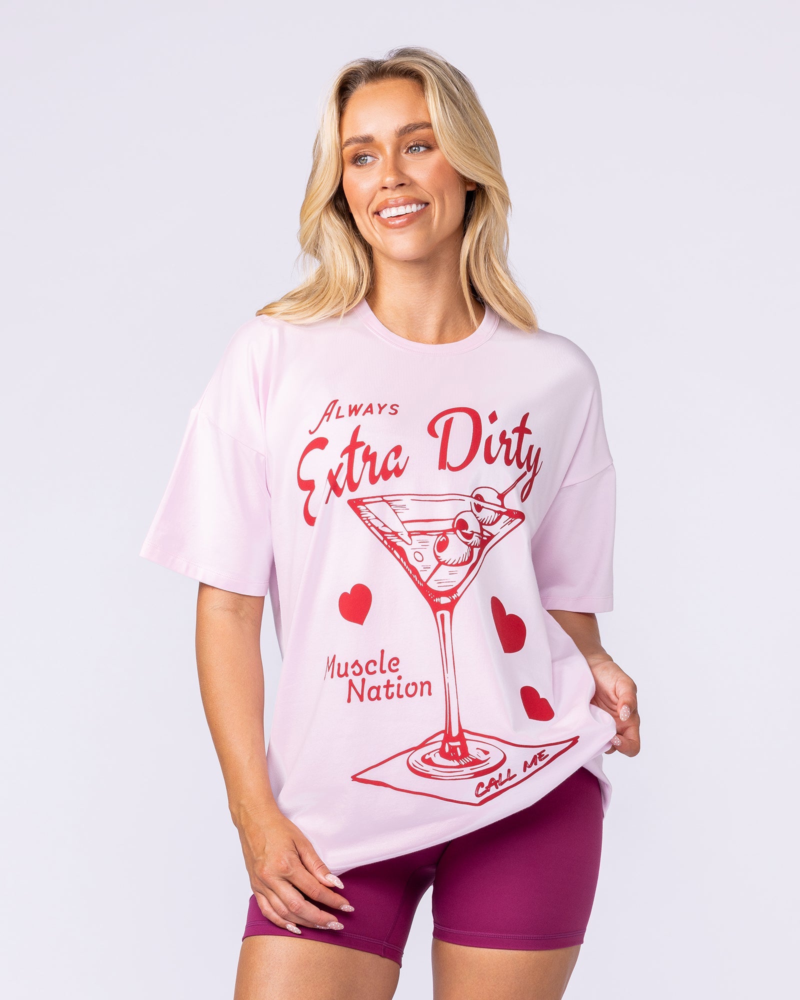 Extra Dirty Oversized Tee - Pink Lady-T-Shirts-XXS-1125177PKLY-XXS-MNAPPRL45837-1-Muscle Nation