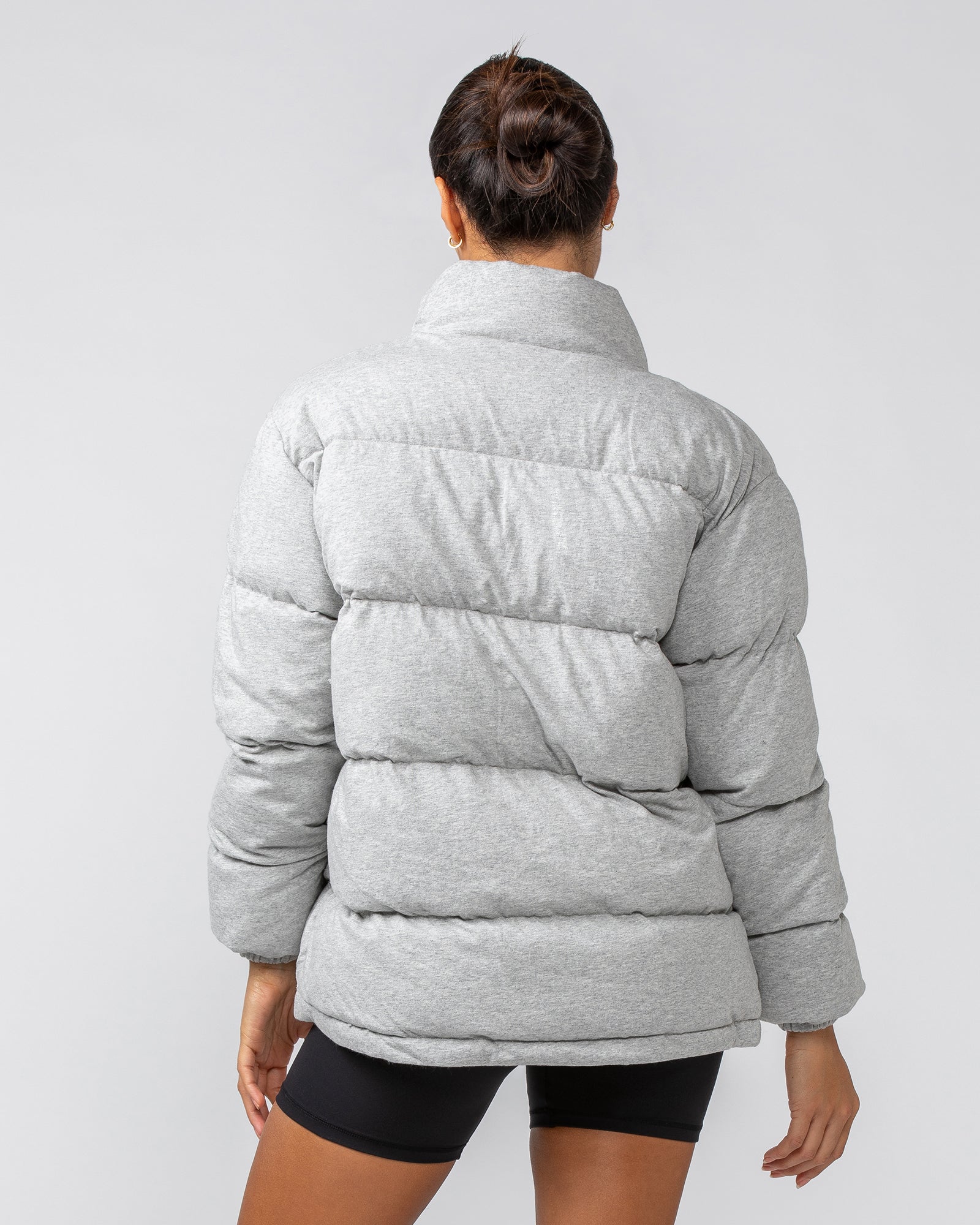 Womens Muse Oversized Puffer Jacket Light Grey Marl