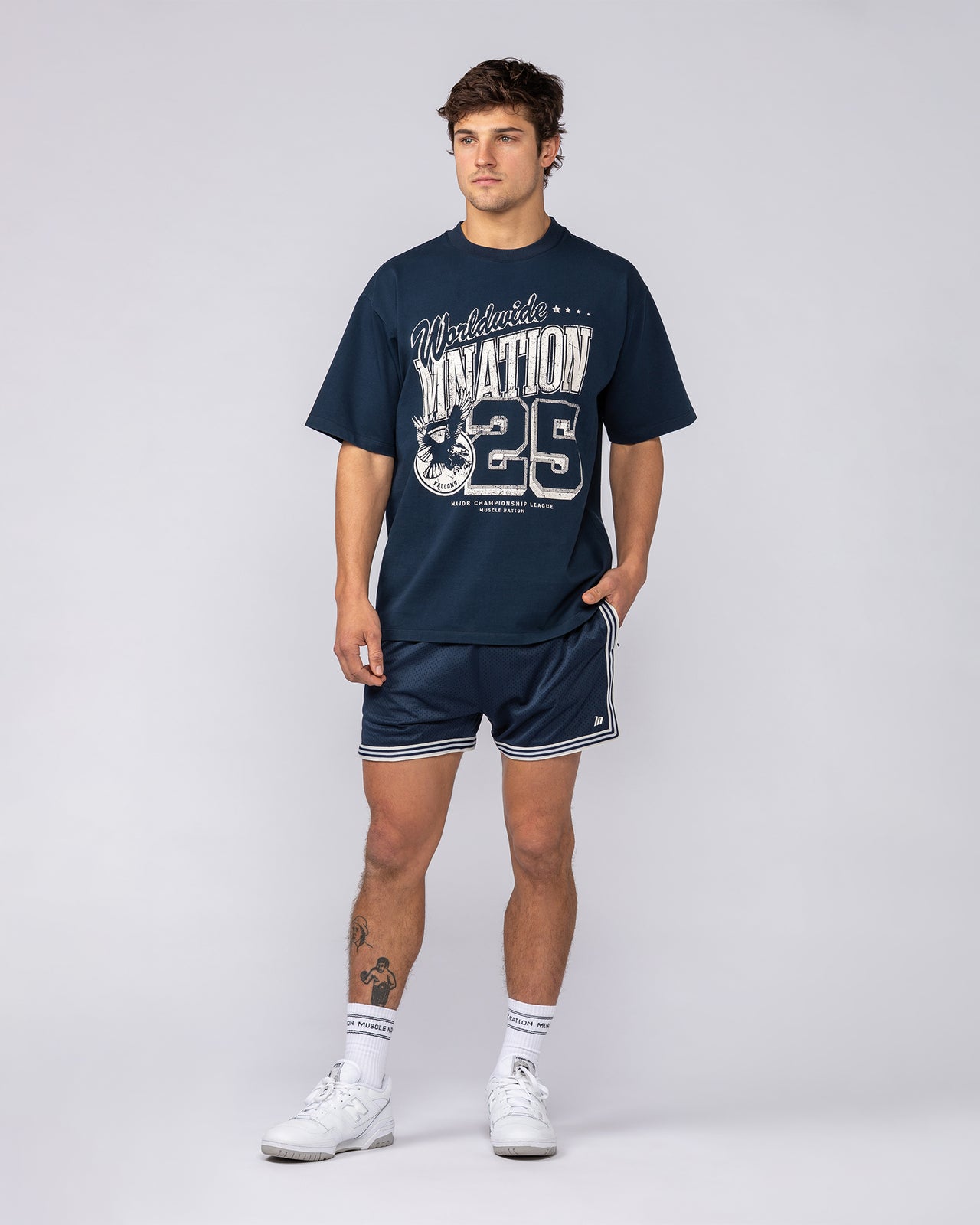 Falcon Regular Fit Tee - Navy-T-Shirts-S-082531NAVY-S-MNAPPRL43886-5-Muscle Nation