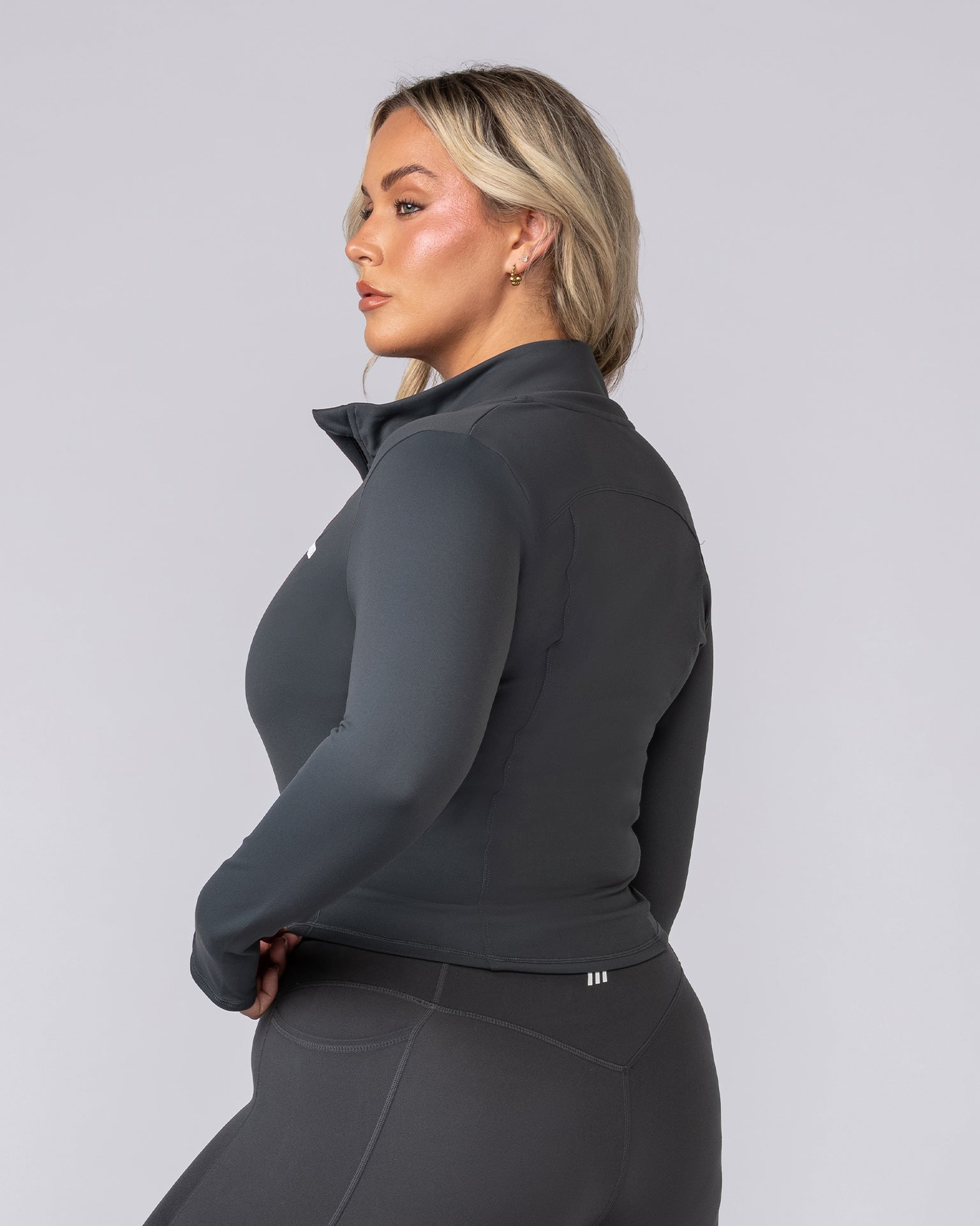 Favourite Cropped Zip Through - Granite-Jackets-XXS-062516GRNT-XXS-MNAPPRL43172-4-Muscle Nation