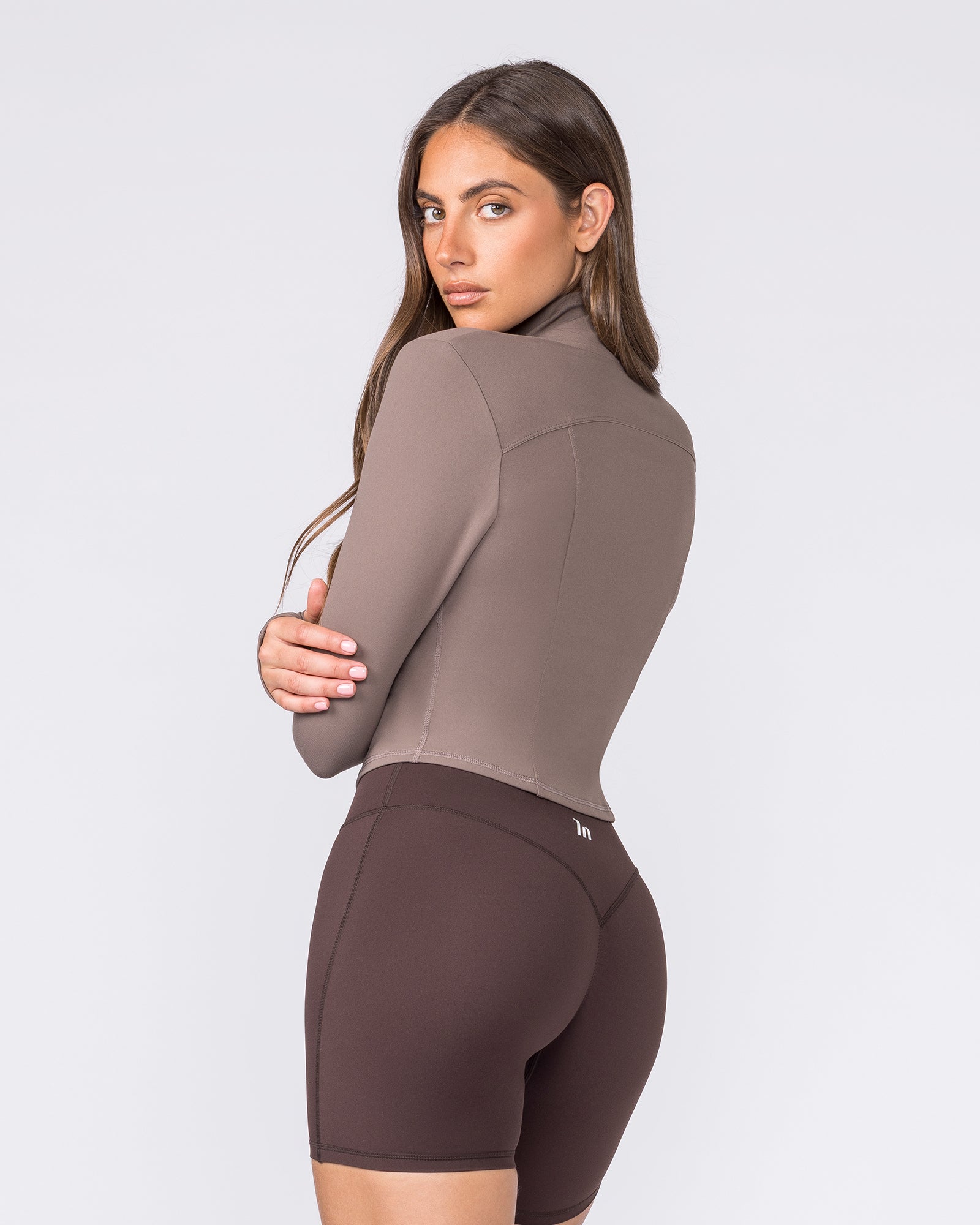 Favourite Cropped Zip Through - Taupe-Tops-XXS-032611TAUPE-XXS-MNAPPRL49183-2-Muscle Nation