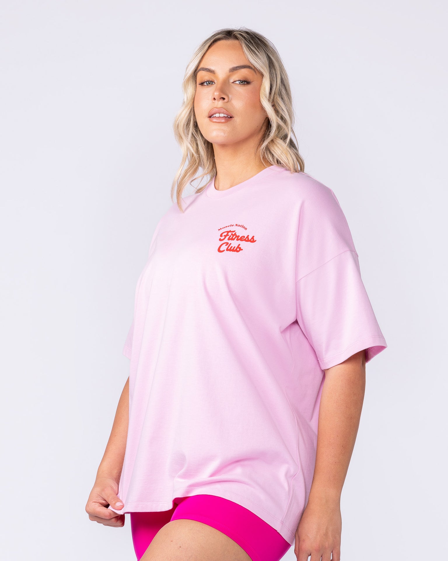 Fizz Oversized Tee - Shell Pink-T-Shirts-XXS-1125173SHLPK-XXS-MNAPPRL45905-3-Muscle Nation