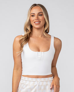 Flirt Bra Tank - White-Singlets & Tanks-XXS-082504WHT-XXS-MNAPPRL43446-1-Muscle Nation