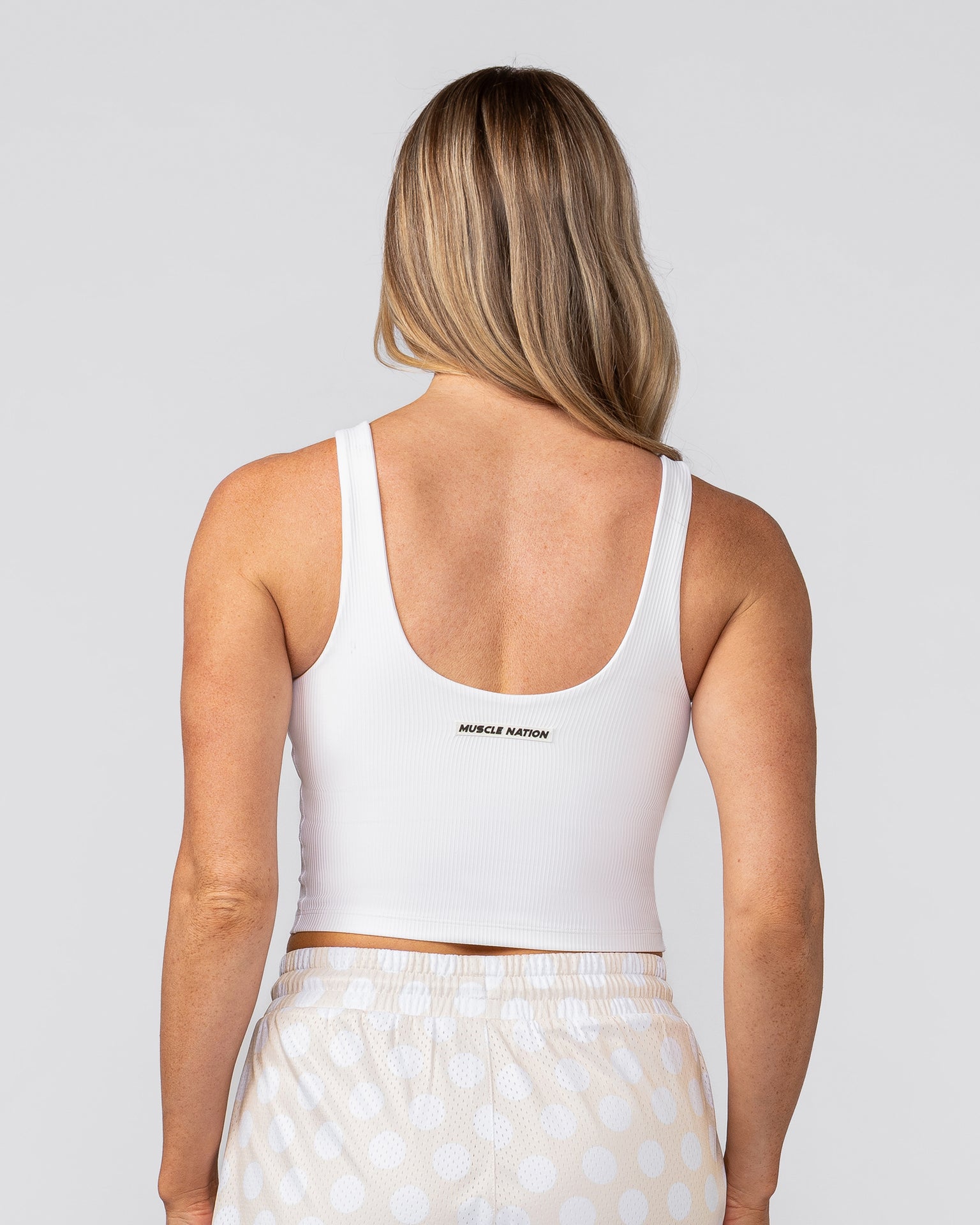 Flirt Bra Tank - White-Singlets & Tanks-XXS-082504WHT-XXS-MNAPPRL43446-4-Muscle Nation