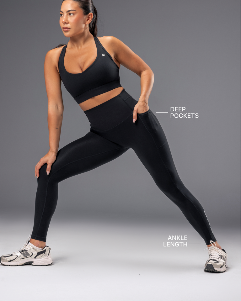 Unrivalled Everyday Pocket Ankle Leggings - Black – Muscle Nation