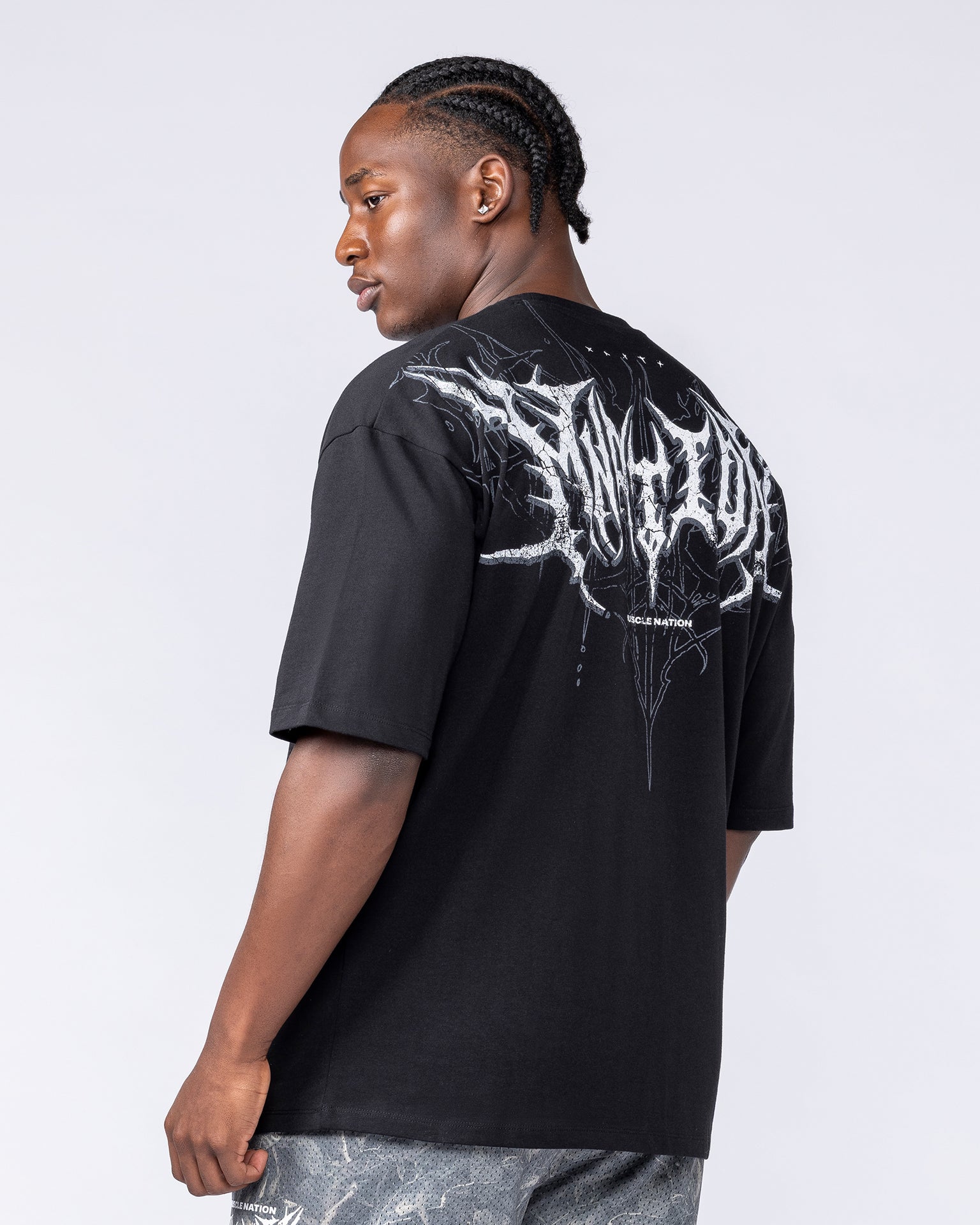 Gothic Oversized Tee - Black