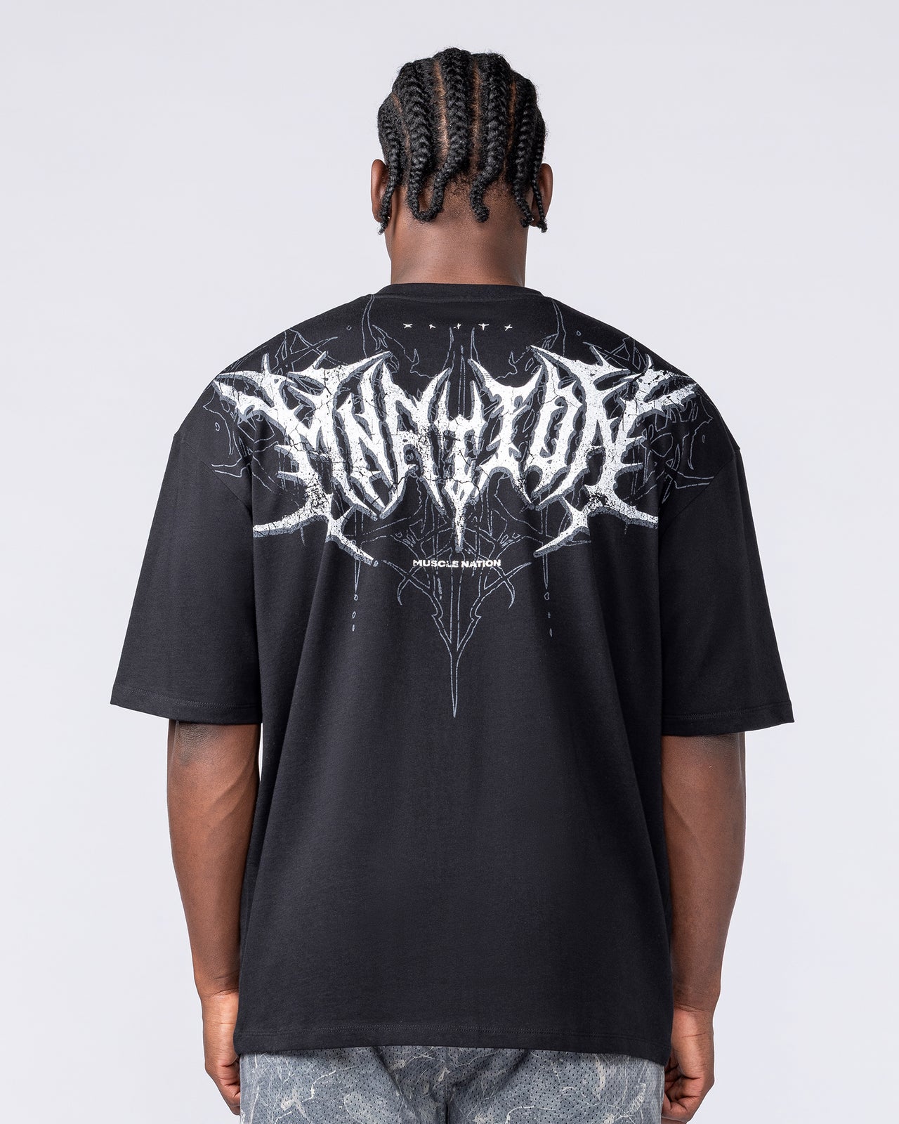 Gothic Oversized Tee - Black
