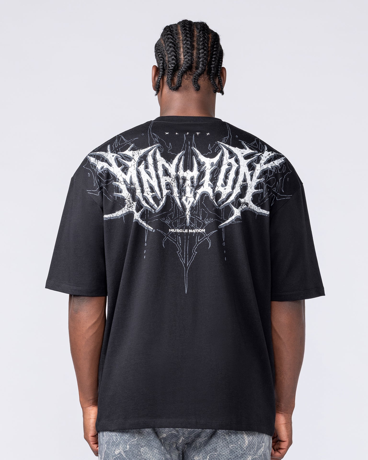Gothic Oversized Tee - Black