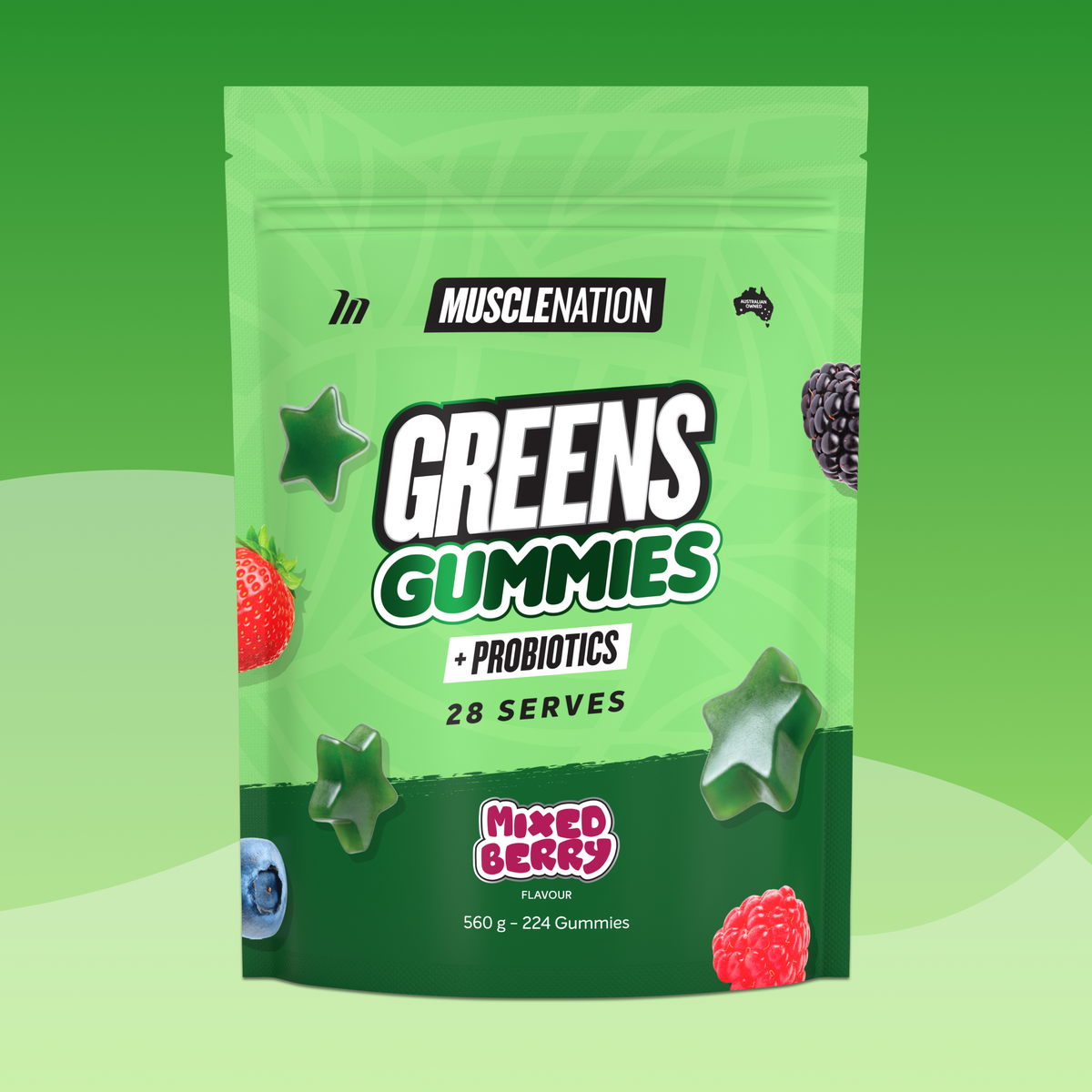 GREENS GUMMIES Mixed Berry - Muscle Nation greens gummies