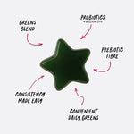 A Greens Gummies star with its greens blend, 4 billion CFU of probiotics and prebiotic fibre