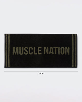 Sweat Towel - Black/Dark Khaki-Accessories-Black / Dark Khaki-ACC022564BLKDKHAK-ONE-MNAPPRL42430-1-Muscle Nation