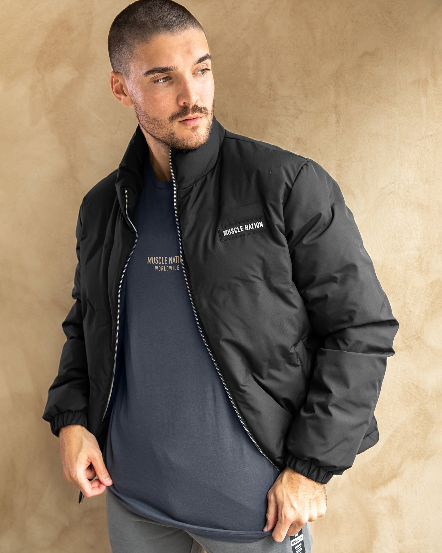 Mens Puffer Jacket - Black-Jackets-S-032312BLK-S-MNAPPRL21864-1-Muscle Nation