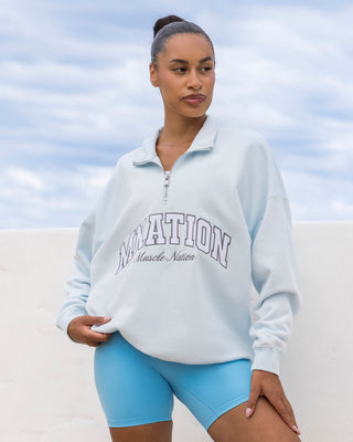 Academy Quarter Zip - Bluebell-Jumpers & Hoodies-XXS-042619BLBL-XXS-MNAPPRL50250-1-Muscle Nation