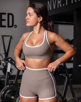 Drew Rib Bra - Oat / White
