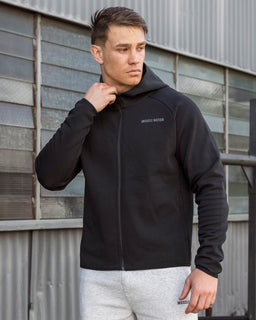 Essential Tech Zip Hoodie - Black-Jumpers & Hoodies-XS-042634BLK-XS-MNAPPRL50349-1-Muscle Nation