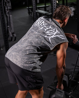 Gothic Boxy Muscle Tank - Washed Tree Camo