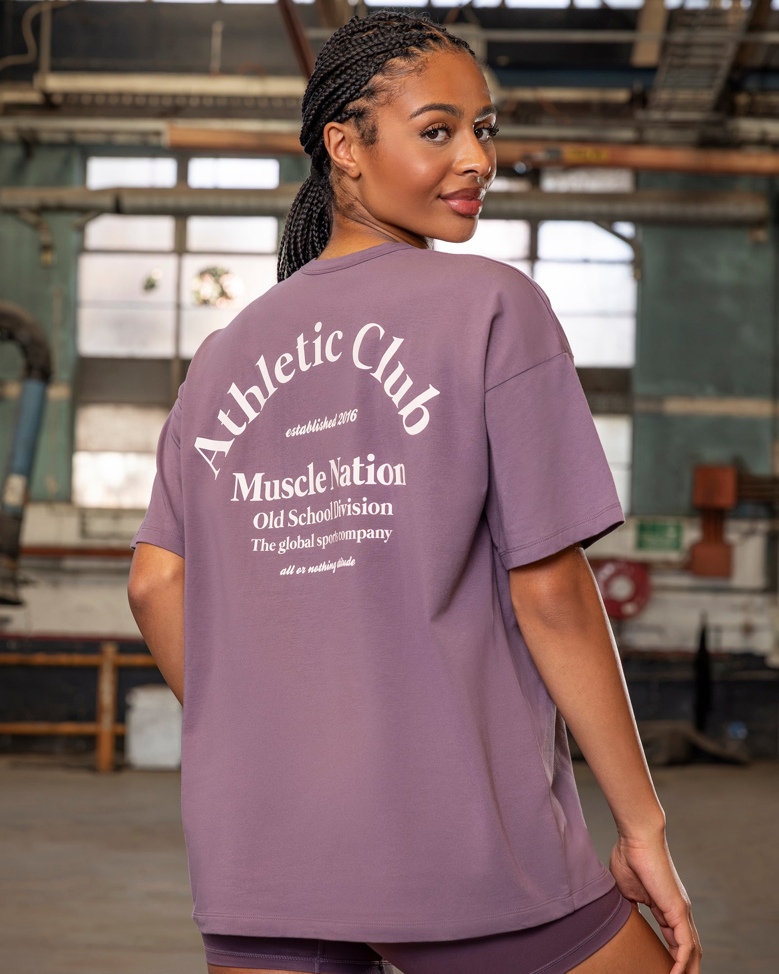 Sports Division Oversized Tee - Dark Thistle