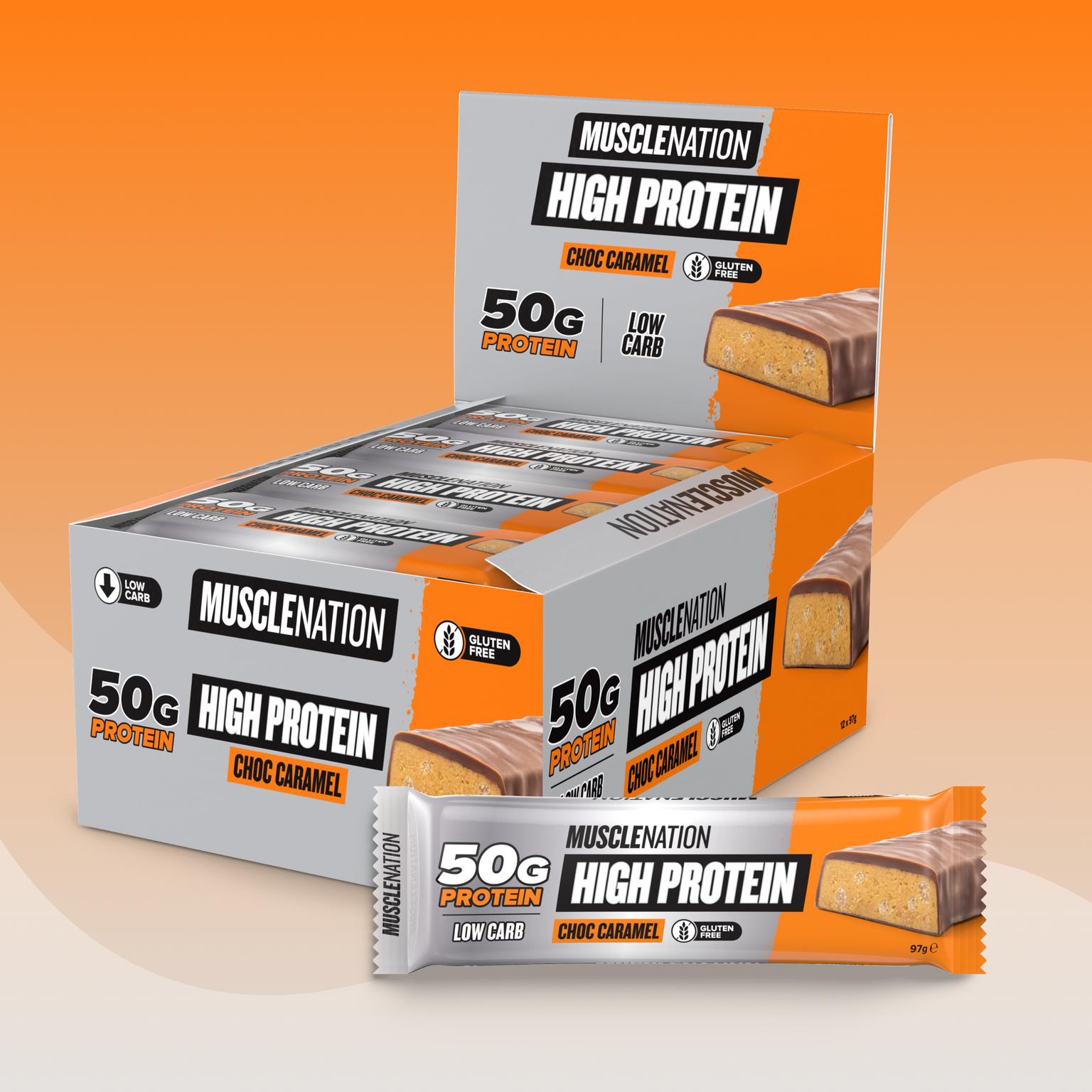 HIGH 50g PROTEIN BAR - Choc Caramel - Box of 12