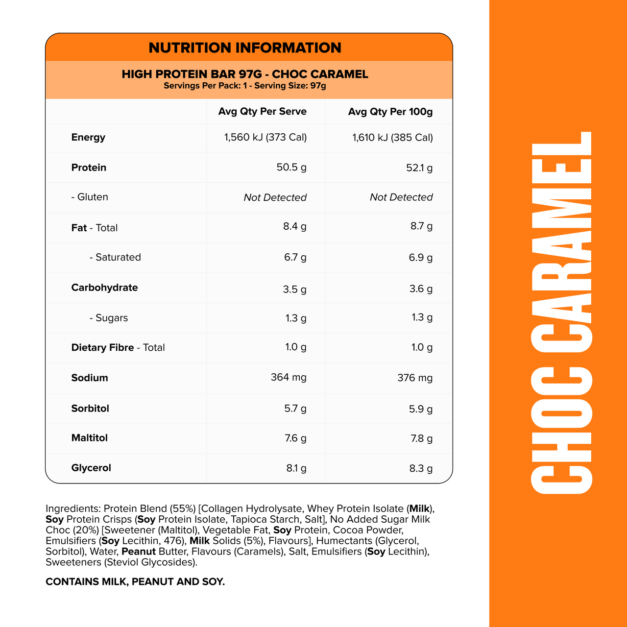 HIGH 50g PROTEIN BAR - Choc Caramel - Box of 12