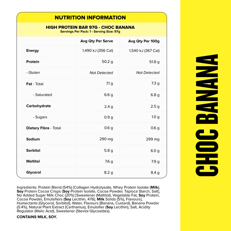 HIGH 50g PROTEIN BAR - Choc Banana - Box of 12