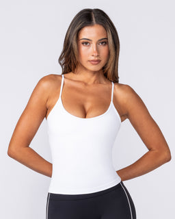 Hazed Bra Tank – White – front