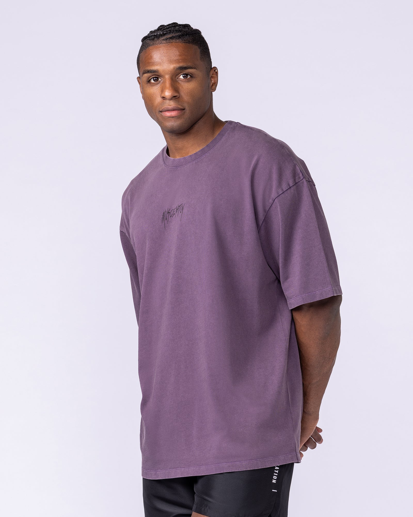 Heartless Oversized Vintage Tee - Washed Dark Purple – Muscle Nation