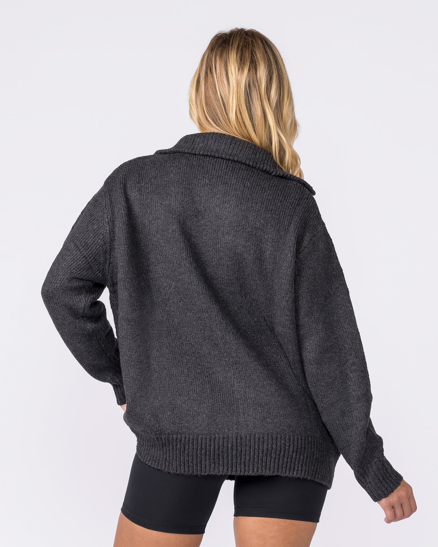 Heritage Oversized Knit - Black Marl-Jumpers & Hoodies-XXS / XS-042601BLKMRL-XXS / XS-MNAPPRL49880-6-Muscle Nation