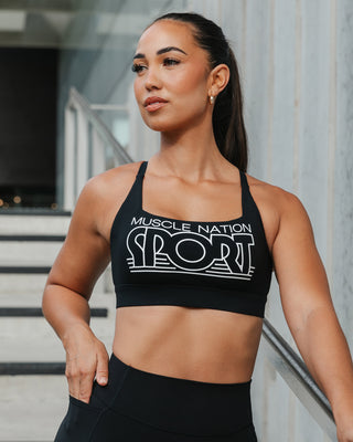 Athletics Bra - Black-Sports Bras-XXS-042531BLK-XXS-MNAPPRL42227-1-Muscle Nation