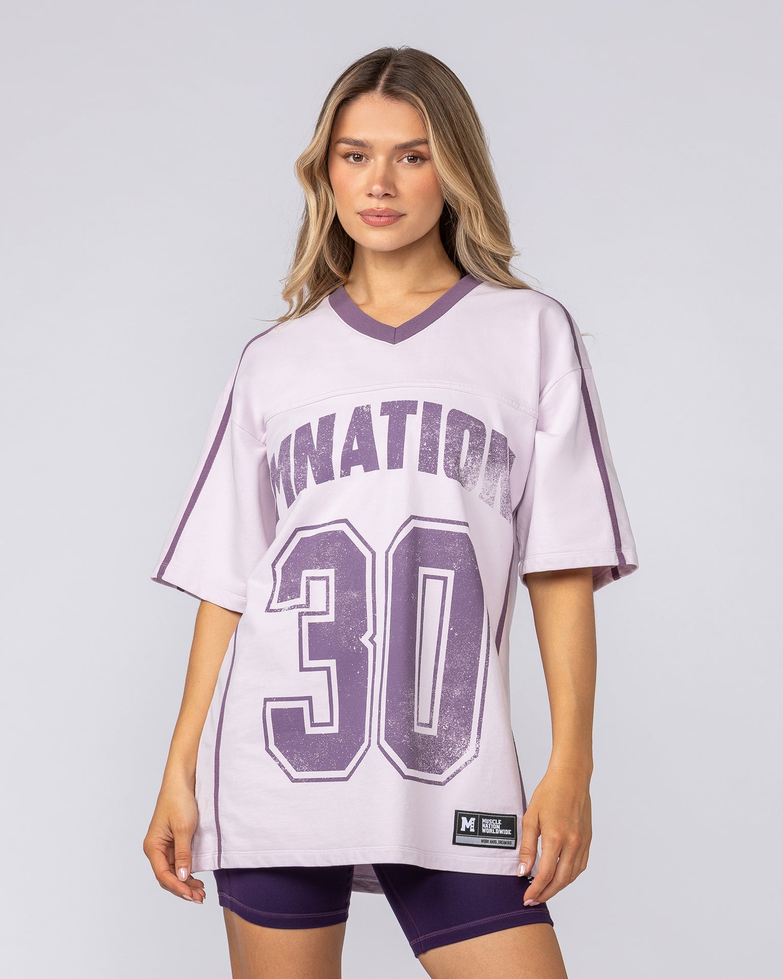 Homage Oversized Tee - Lilac Snow-T-Shirts-XXS-092509LLCSN-XXS-MNAPPRL44588-2-Muscle Nation