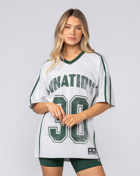 Homage Oversized Tee - Snow Grey Marl-T-Shirts-XXS-092509SNGRYMR-XXS-MNAPPRL44579-1-Muscle Nation