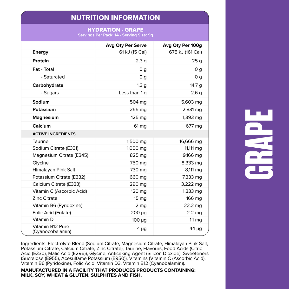 HYDRATION Sticks - Grape - 14 Pack