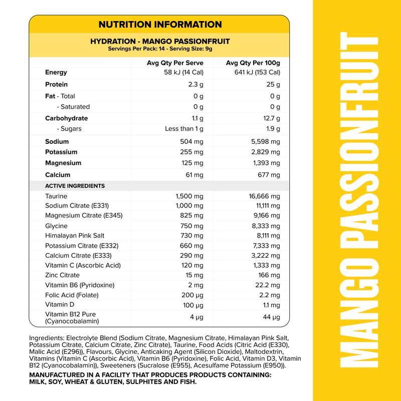 HYDRATION Sticks - Mango Passionfruit - 14 Pack-Hydration-MNSUPPS0401-9359054002906-3-Muscle Nation
