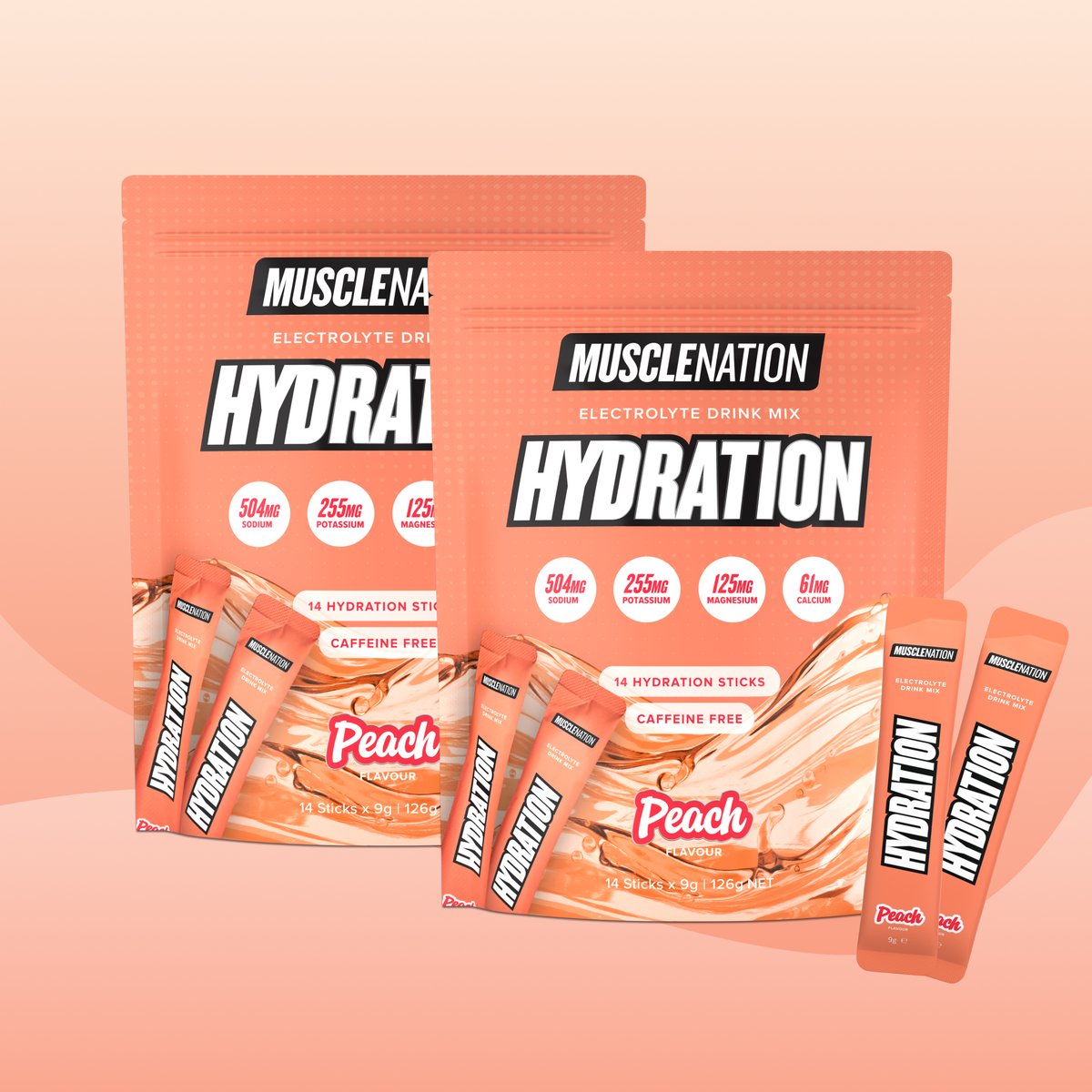 HYDRATION Sticks Peach, two pouches