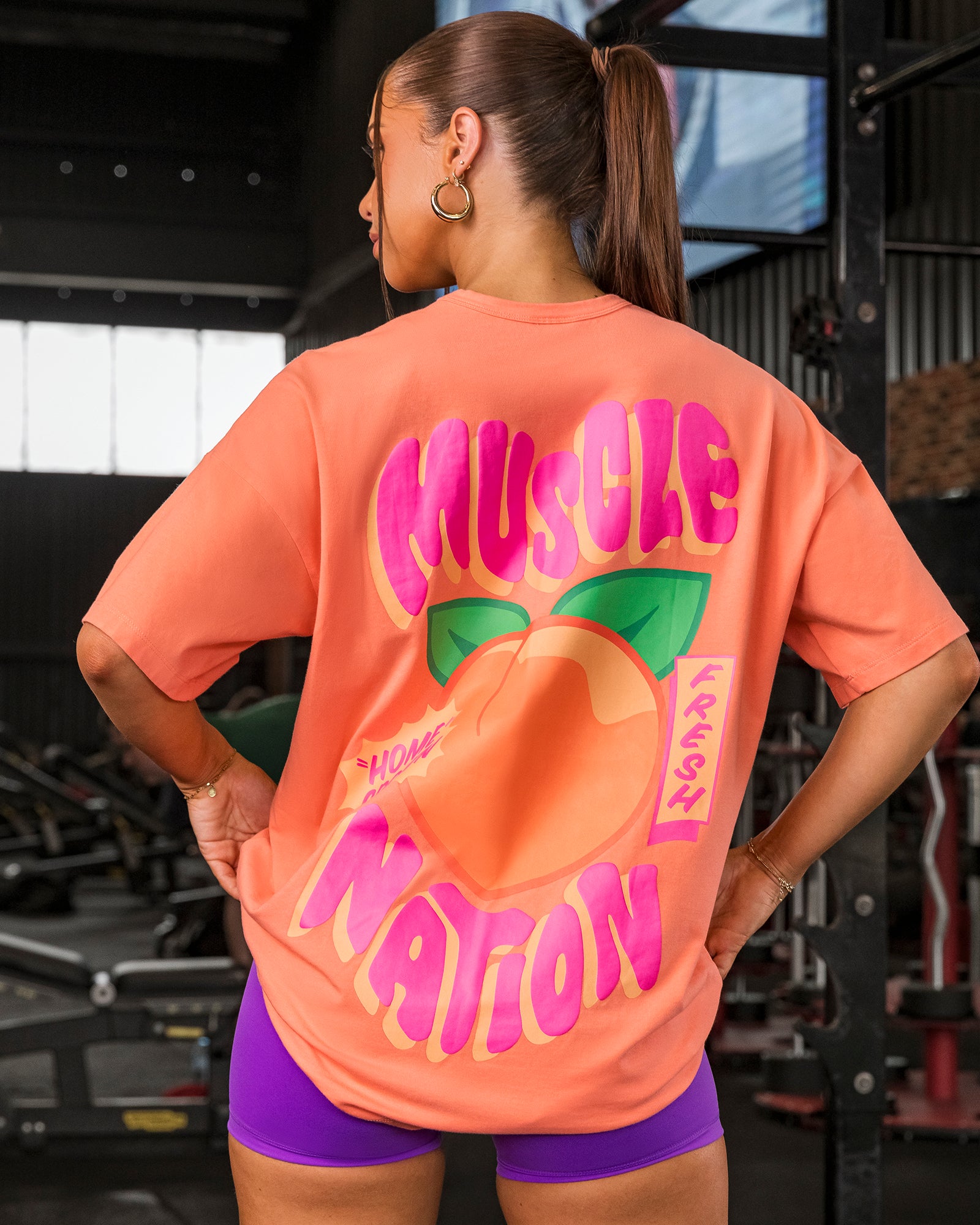 Peachy Oversized Tee - Peachy-T-Shirts-XXS-1124218PEACHY-XXS-MNAPPRL34847-1-Muscle Nation