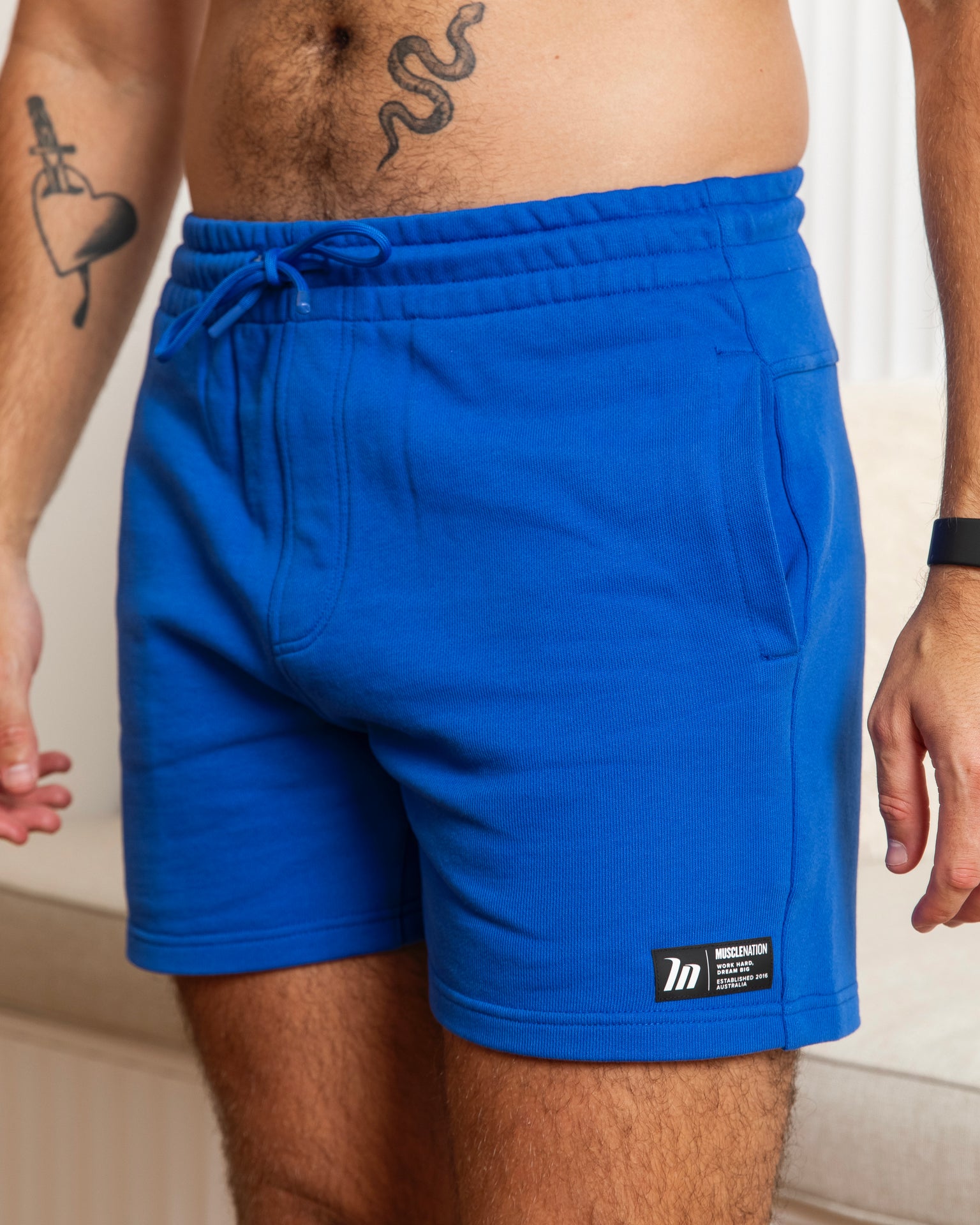 Sweat 5" Shorts - Bondi Blue-Shorts-S-032444BONDIBLU-S-MNAPPRL30648-1-Muscle Nation