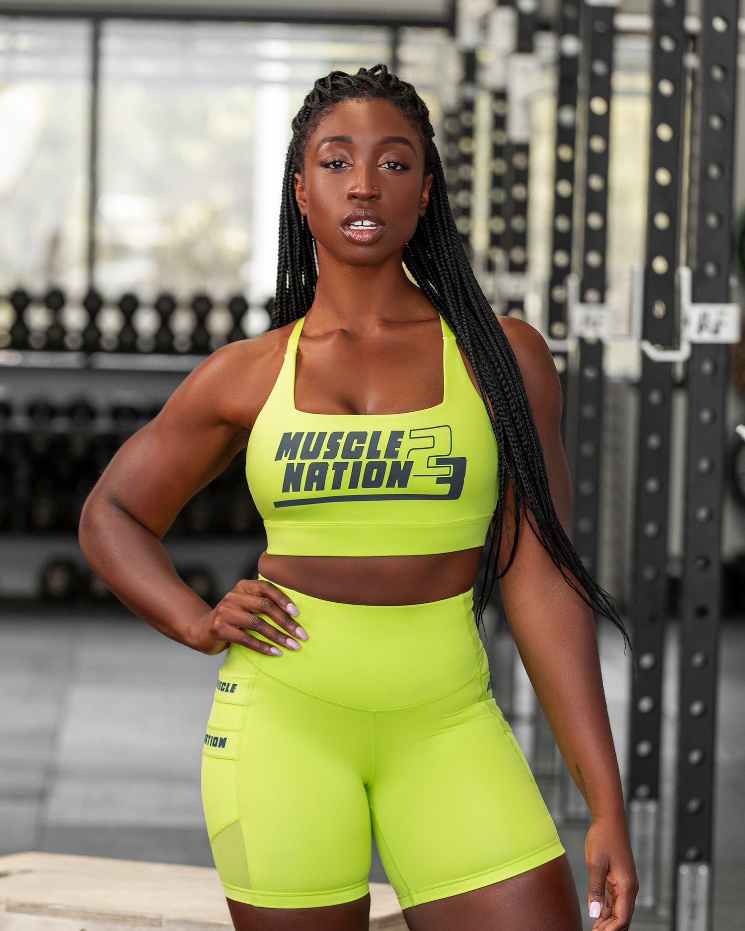Comfort Bra - Black with Acid Lime - Muscle Nation