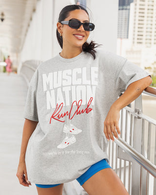 Sports Mode Oversized Tee - Light Grey Marl-T-Shirts-XXS-042538LTGRYMRL-XXS-MNAPPRL42014-1-Muscle Nation