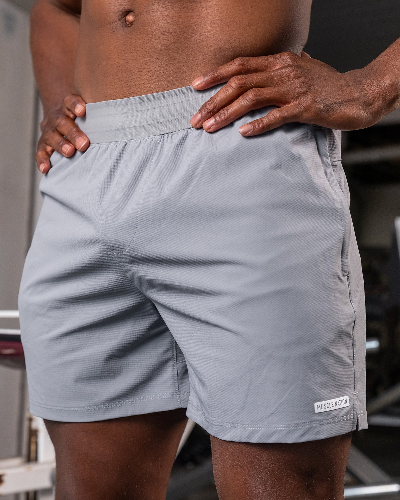 On Repeat Training 5" Shorts - Jet Grey-Shorts-S-082410JETGRY-S-MNAPPRL32537-1-Muscle Nation