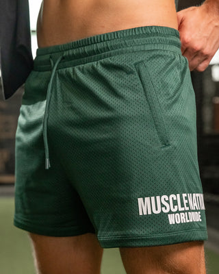 Worldwide Lay Up 3.5" Shorts - Forest Green-Shorts-S-062404FRSGRN-S-MNAPPRL31765-1-Muscle Nation