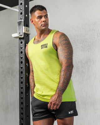 H Back Tank - Washed Cyber Lime-Singlets & Tanks-S-112347WSHCYLM-S-MNAPPRL28396-1-Muscle Nation