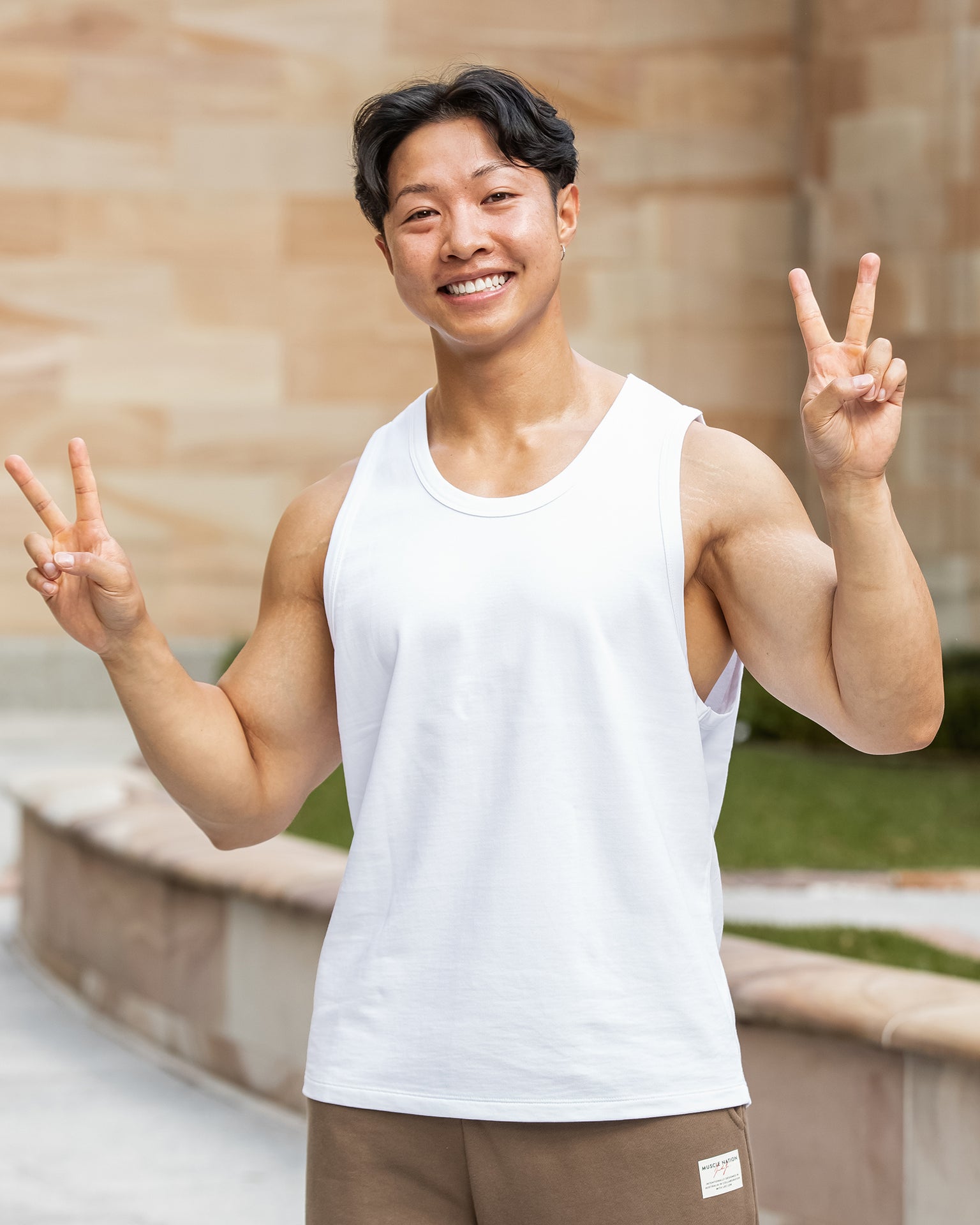 Lee Lem Loopback Tank - White-Singlets & Tanks-S-022543WHT-S-MNAPPRL40905-1-Muscle Nation